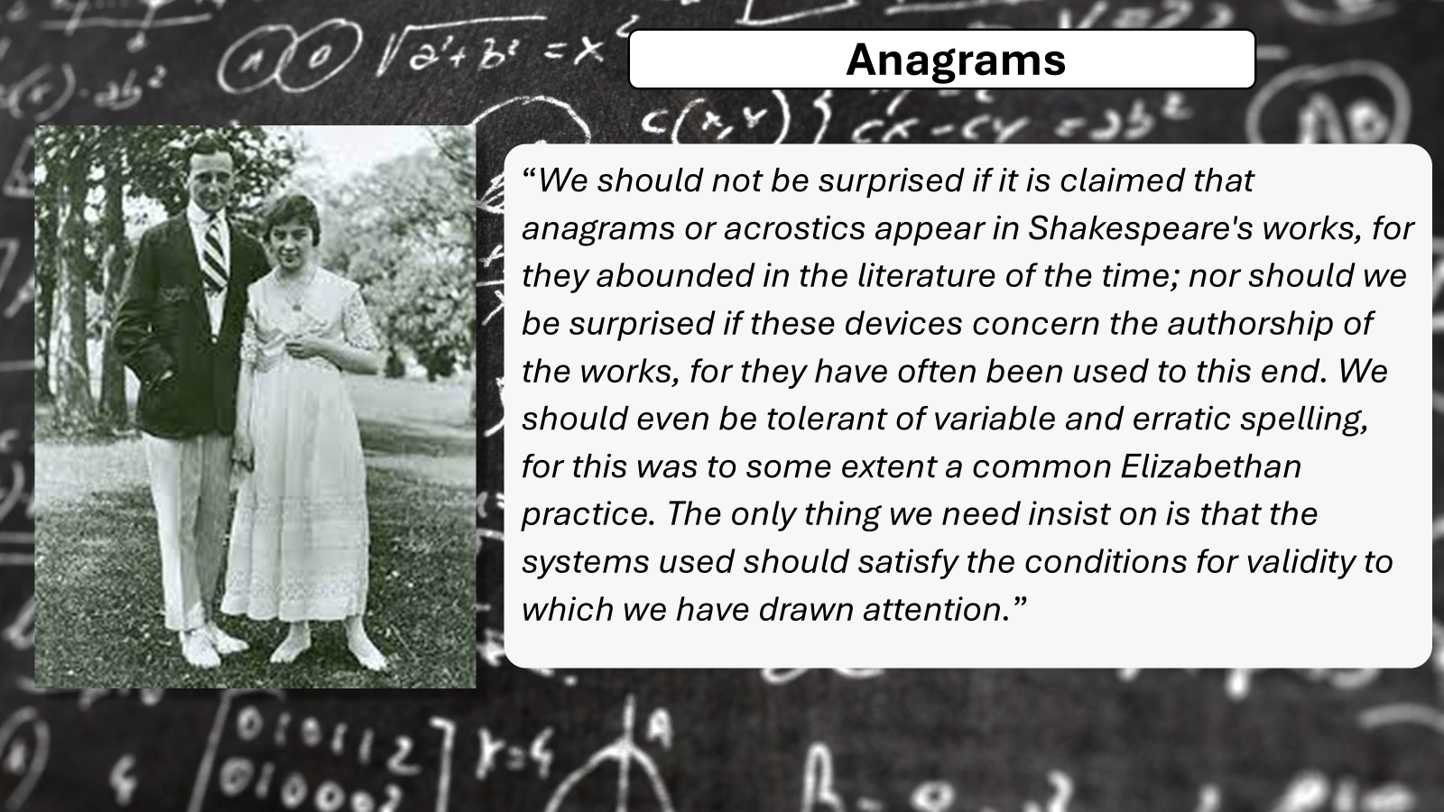 Anagrams: We Should Not Be Surprised